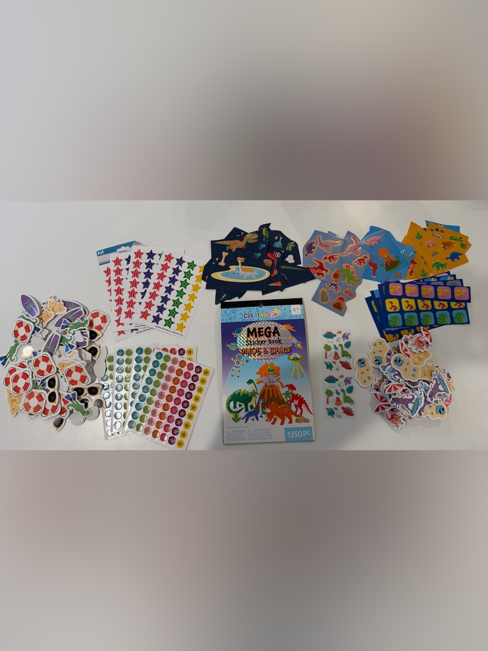 Large Bundle Dinosaur, summer fun, & Star stickers